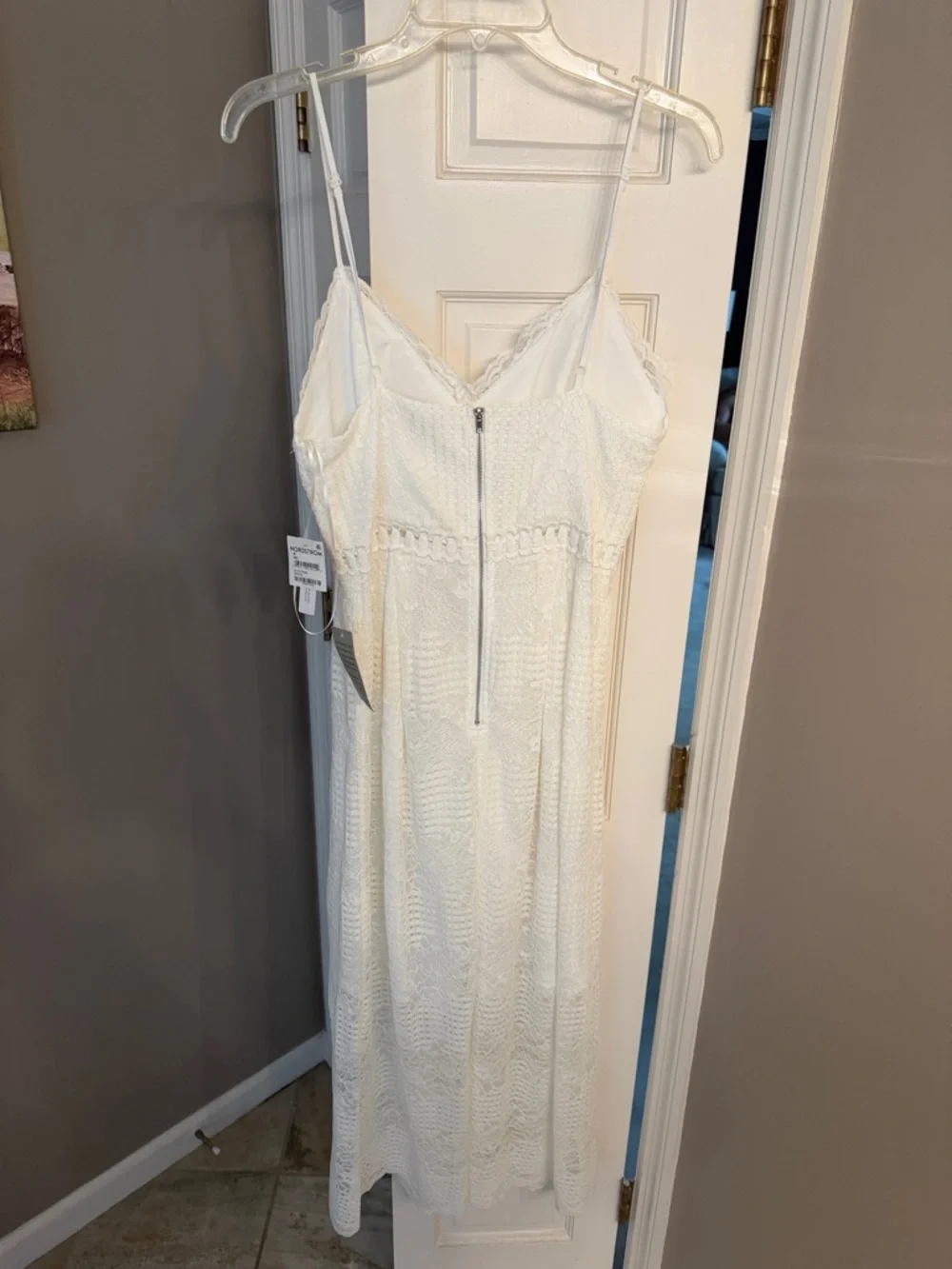 Chelsea28 White Lace Spaghetti-Strap Midi Dress - Picture 8 of 11